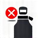Stylized pesticide sprayer icon with cross through it